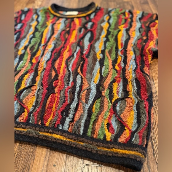 COOGI Classic Men’s Sweater in Vibrant Multicolor Pattern Grandpa 90s Size Large - Picture 8 of 10